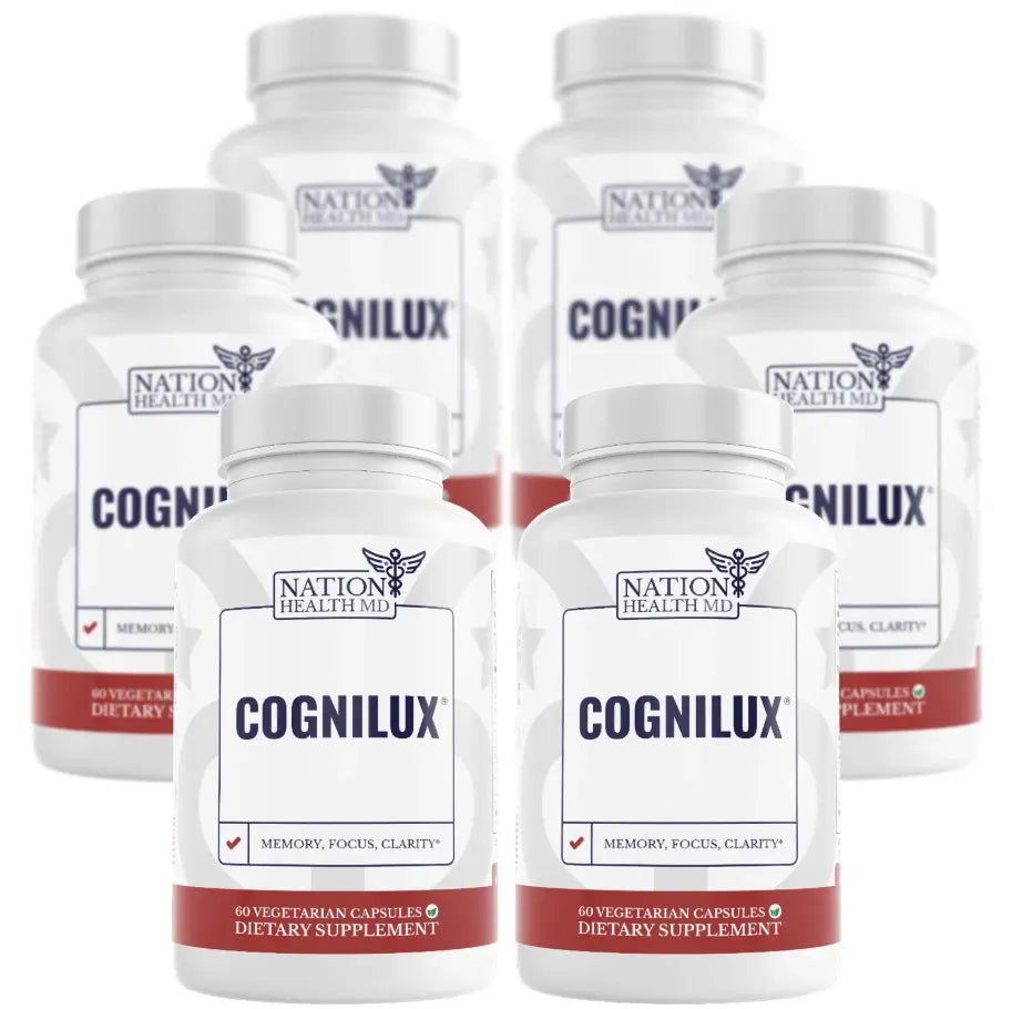 NATION HEALTH MD - COGNILUX, Brain Supplements for Memory and Focus with Niacin x6 - Nation Health MD