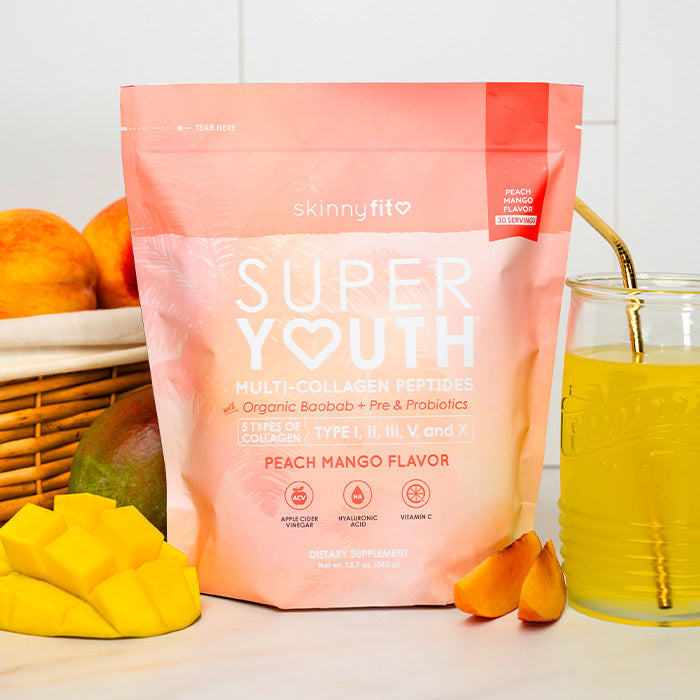 SkinnyFit Super Youth Multi-Collagen Peptides Peach Mango Flavor NEW Skinny Fit Skinnyfit